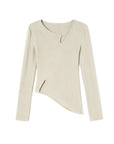Cashmere-Like Single Lapel Irregular Cut Top