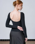 Open Back Braless Long Sleeve Top
