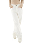 Off White Mid-Waist Straight Leg Jeans
