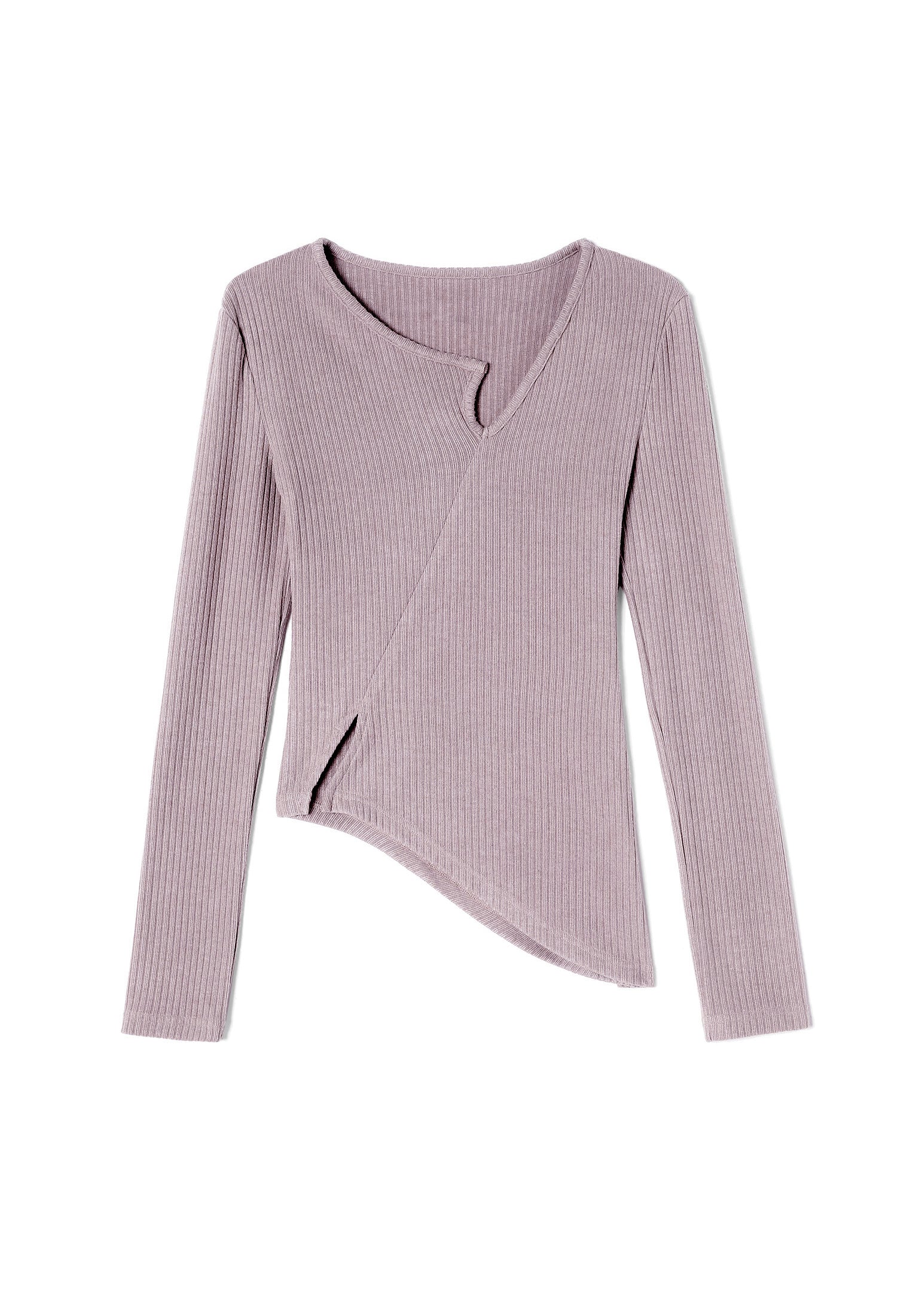 Cashmere-Like Single Lapel Irregular Cut Top