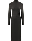 Turtleneck Fitted Midi Dress