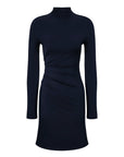 Mock Neck Ruched Mini Dress