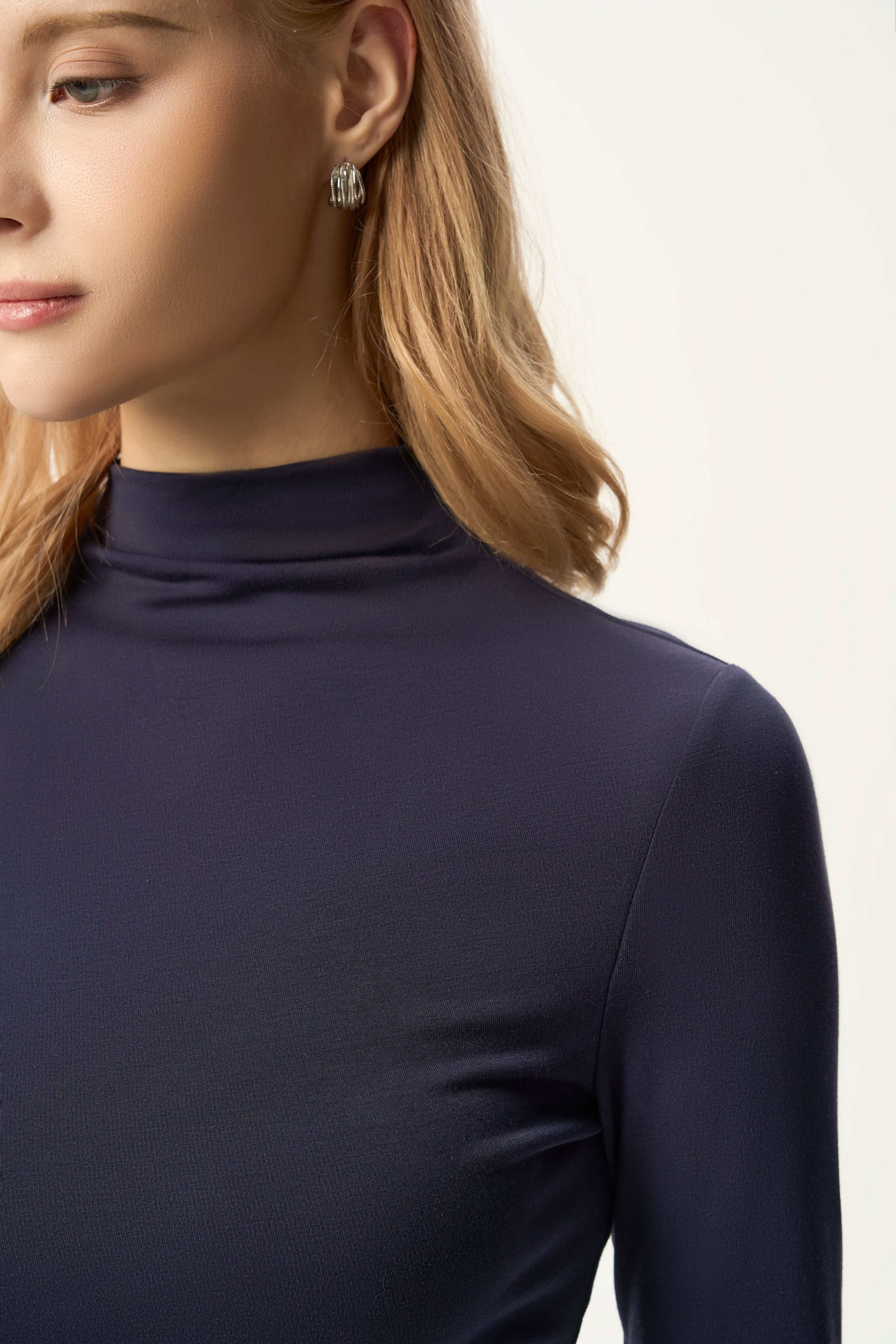 Mock Neck Ruched Mini Dress