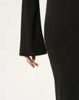 Off-Shoulder Fold-Over Midi Dress