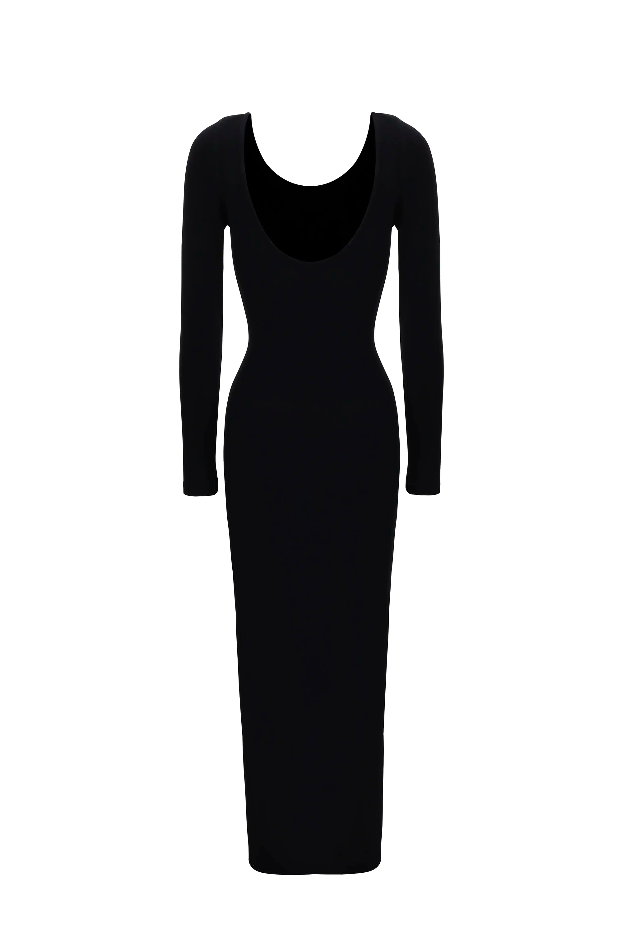 Open Back Long Sleeve Midi Dress