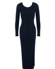 Open Back Long Sleeve Midi Dress
