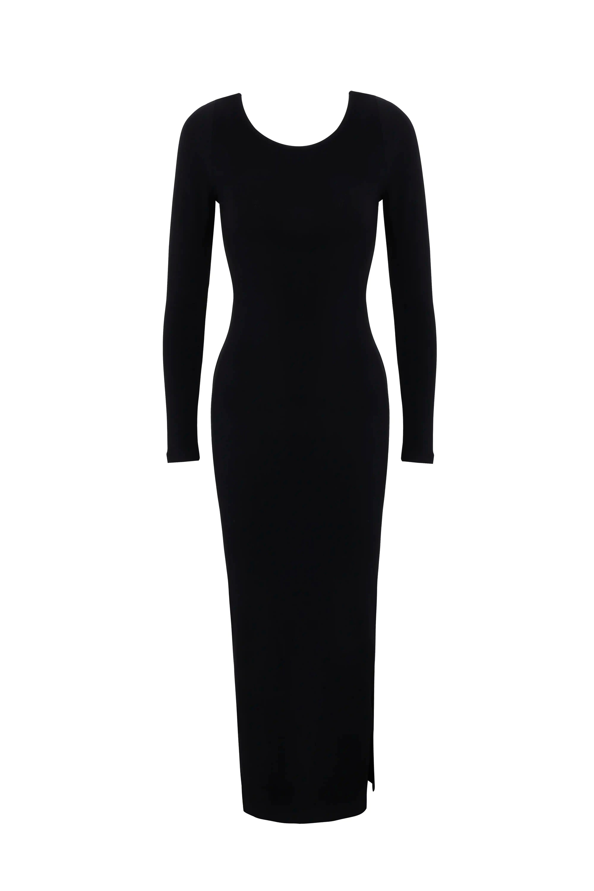 Open Back Long Sleeve Midi Dress