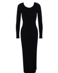 Open Back Long Sleeve Midi Dress
