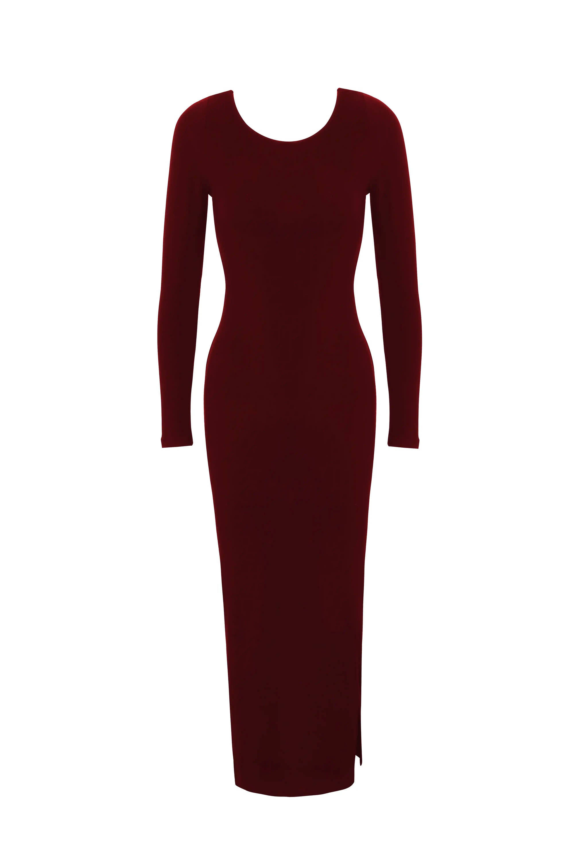 Open Back Long Sleeve Midi Dress