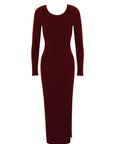 Open Back Long Sleeve Midi Dress