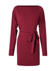 Off-Shoulder Belted Sweater Dress