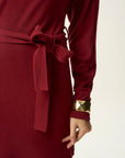 Off-Shoulder Belted Sweater Dress