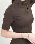 Mock Neck Short Sleeve Top