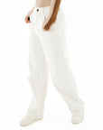 Off White Mid-Waist Straight Leg Jeans