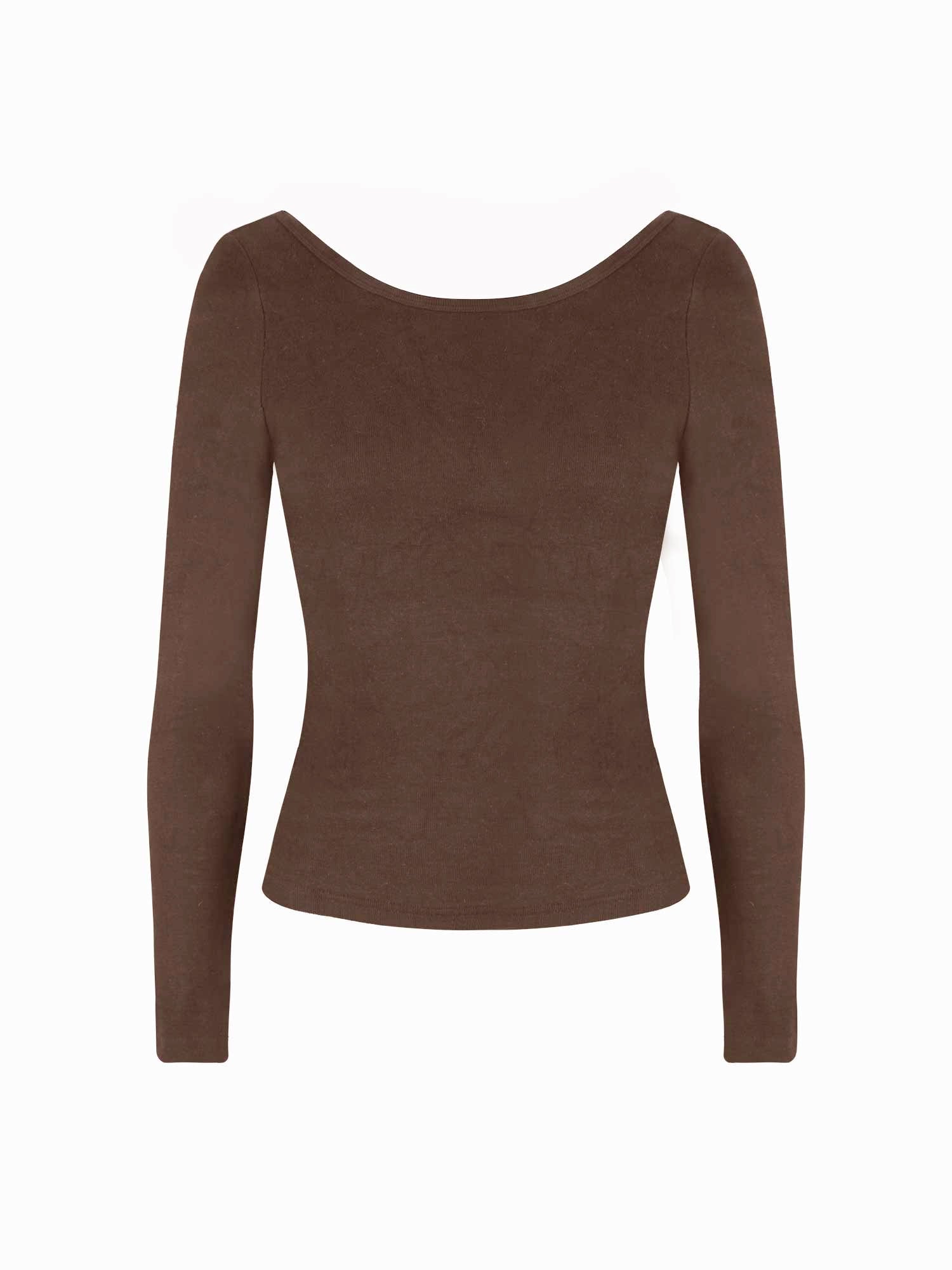 Open Back Braless Long Sleeve Top