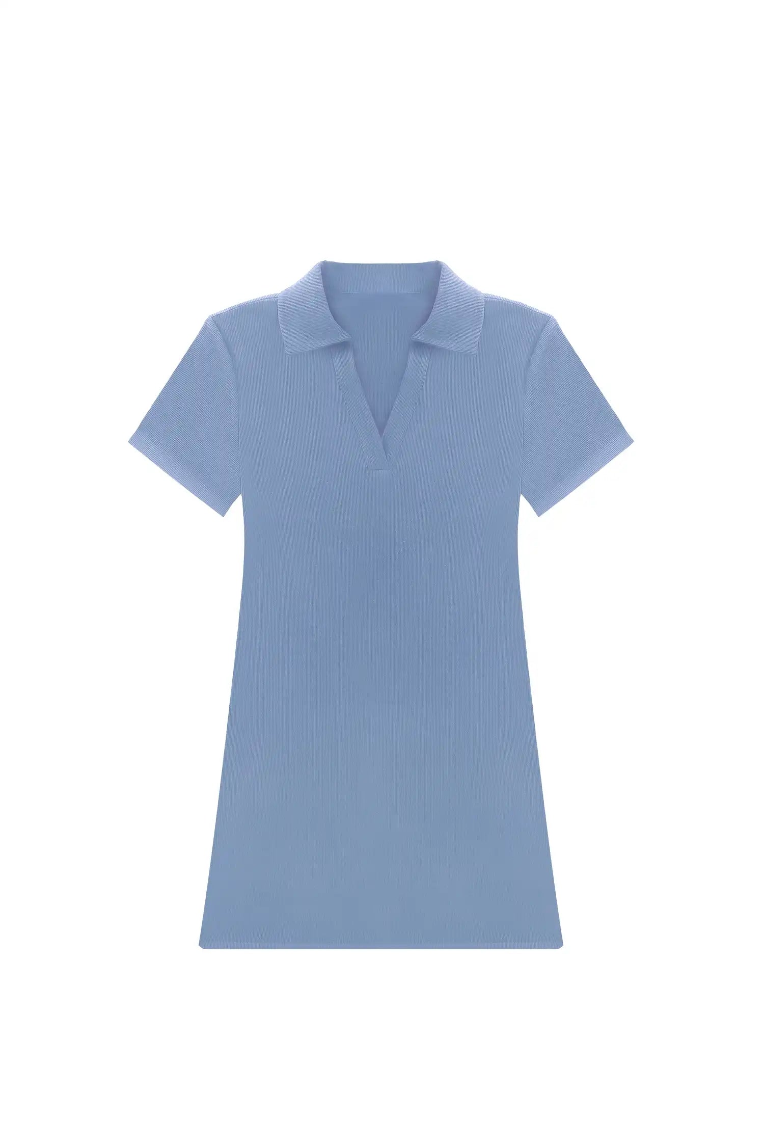 Classic Polo Collar Short Sleeve Minidress