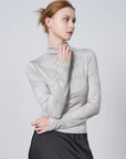 Floral Thermal Mock Neck Long Sleeve Top