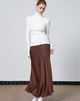 Buffed Silk-Liked Maxi Skirt