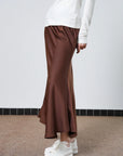 Buffed Silk-Liked Maxi Skirt