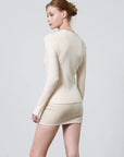 Squareneck Braless Long Sleeve Top
