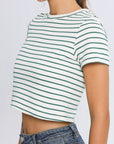 Strip Round Neck Casual T-Shirt