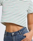 Strip Round Neck Casual T-Shirt