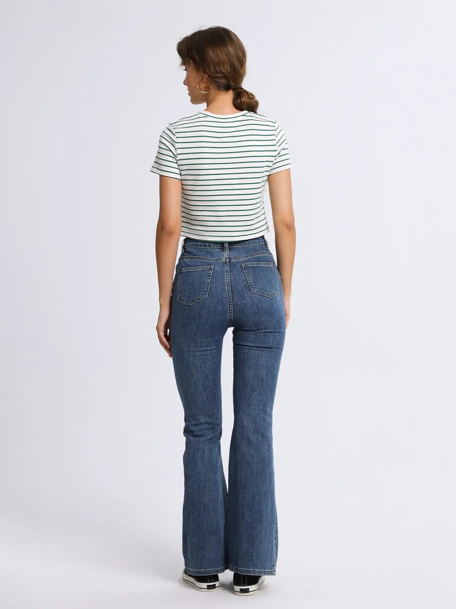 Strip Round Neck Casual T-Shirt