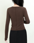 Center Seam Fitted Long Sleeve Top