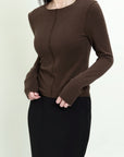 Center Seam Fitted Long Sleeve Top