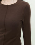Center Seam Fitted Long Sleeve Top