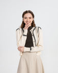 Printed Round-Neck Button Cardigan