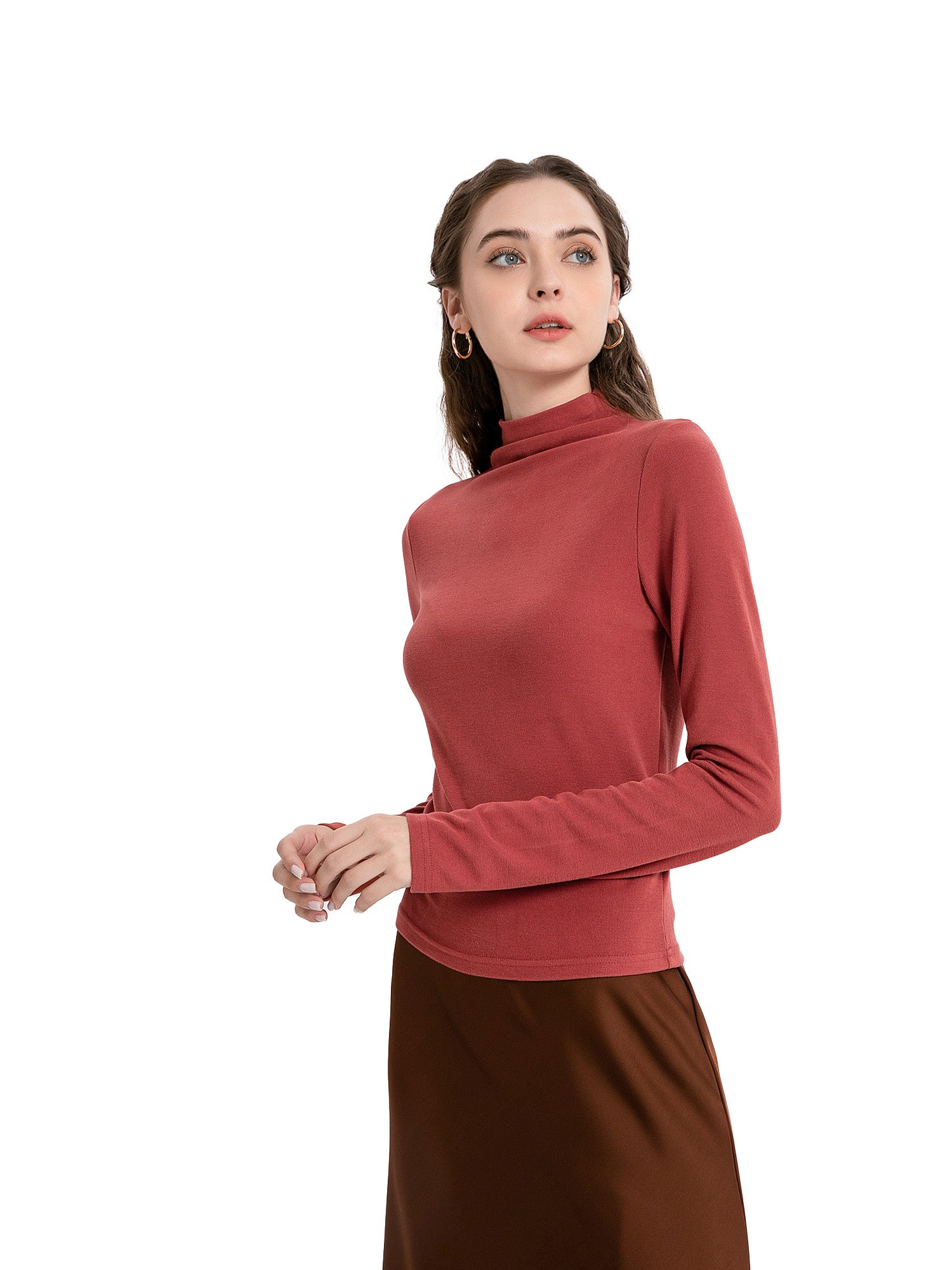 Thermal Mock Neck Long Sleeve Top