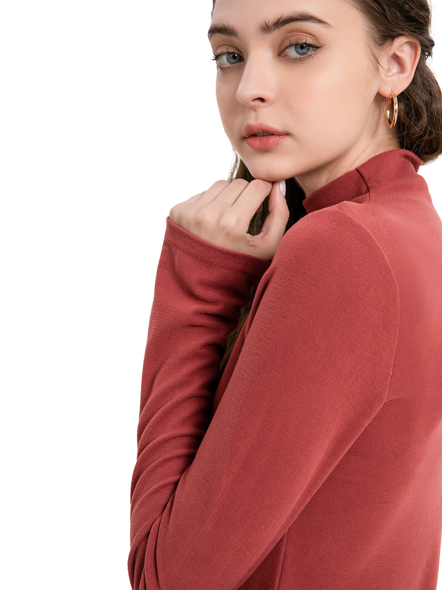 Thermal Mock Neck Long Sleeve Top
