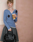 Argyle V-Neck Sweater
