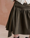 Asymmetric-Hem Draped A-Line Skirt
