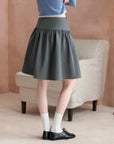 Asymmetric-Hem Draped A-Line Skirt