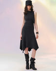Asymmetric-Hem Midi Skirt