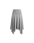 Asymmetric-Hem Midi Skirt