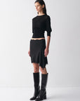 Asymmetric Lace-Panel Modal Skirt