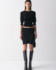 Asymmetric Lace-Panel Modal Skirt