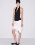 Asymmetric Lace-Panel Modal Skirt