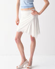 Asymmetric Lace-Panel Modal Skirt