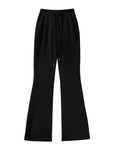 High Waist Drawstring Flared Yoga Pants