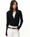 Cropped Two-Way Zip Hoodie