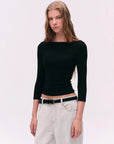 Cross-Shoulder Boatneck Top