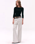 Cross-Shoulder Boatneck Top