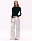 Cross-Shoulder Boatneck Top