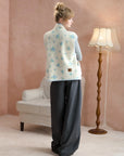Double-Pleat Barrel-Leg Pants