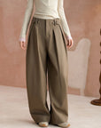 Double-Pleat Barrel-Leg Pants