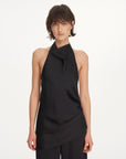 Draped Cowl-Neck Halter Top